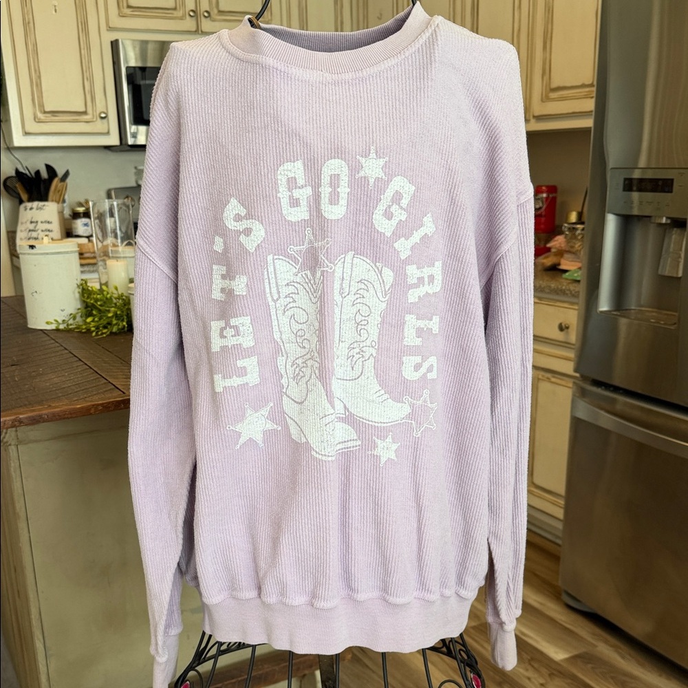 Lilac Let's Go Girls Crew Neck Sweater